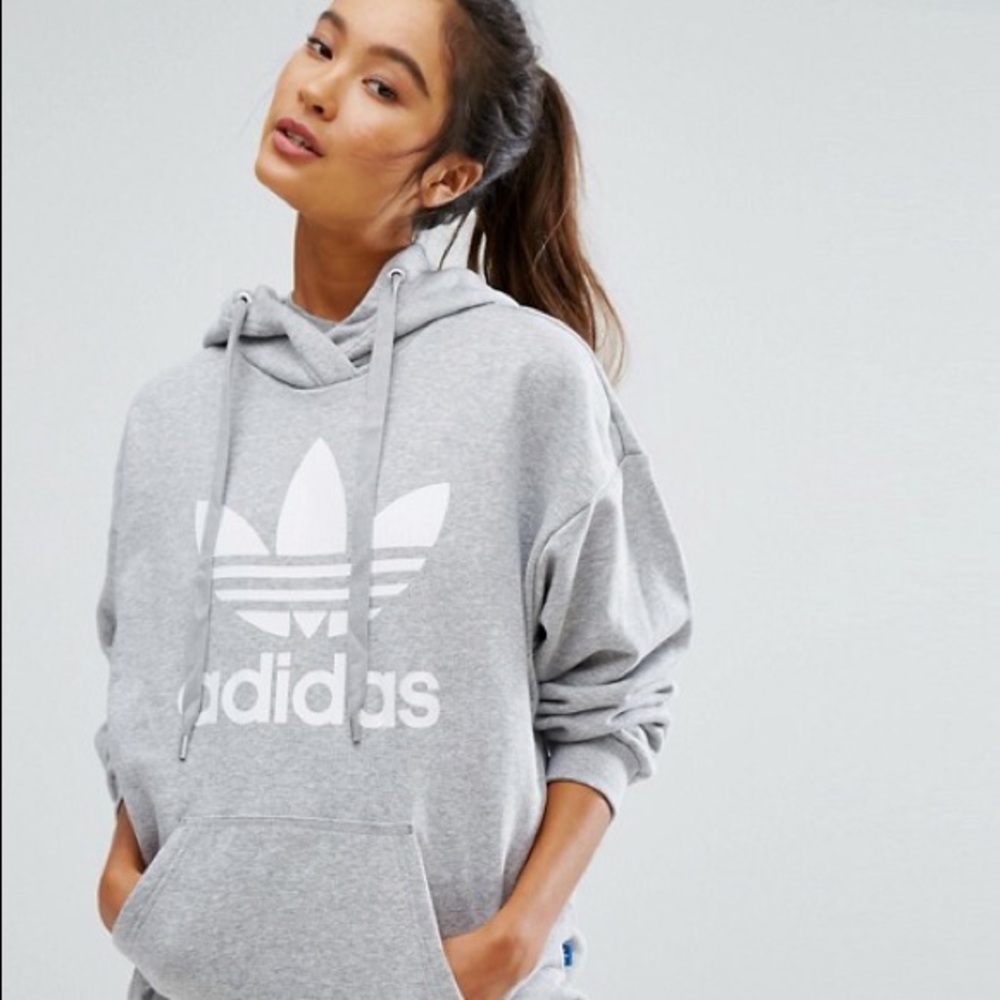 Light Grey Adidas Hoodie/sweatshirt